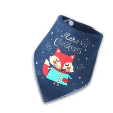 Рождественская бандана для девушки нагрудники хлопок треугольник слюнявчик лиса медведь печать животное хлопковый Детский шарф слюнявчик аксессуары