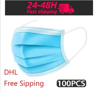 

DHL Free fast shipping Disposable 3 Ply Mask Anti-dust Anti-saliva Non-woven Face Mask Breathable Safety Mouth Mask In Stock