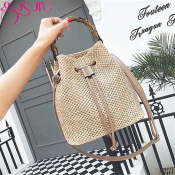 

Gusure Straw Weaving Shoulder Bags Women Fashion Summer Large Crossbody Bags Girls Travel Beach Totes Handbags with Top-Handle