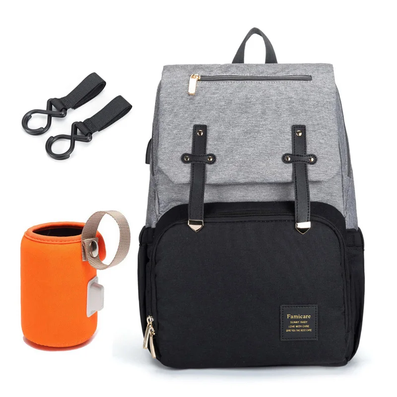 Usb зарядка коляска сумка для подгузников водонепроницаемый рюкзак в стиле Оксфорд Мумия материнства пеленки для ухода за ребенком сумка для путешествий на открытом воздухе - Цвет: 2