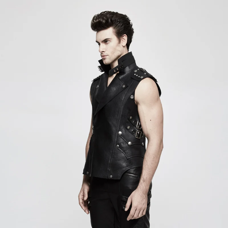 Мужской жилет в полоску стиле панк рок военные тактические облегающие