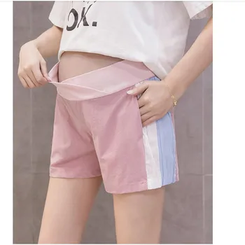

Shorts Femenino For Pregnancy Summer Low Cross Thin Summer Belly Elastic Wasit With Pocket Pants Plus Size 2XL M Pink Black