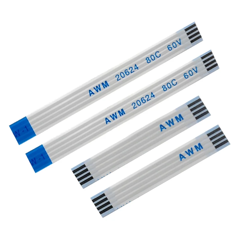 10PCS Flat Flexible Cable FFC FPC AWM 20624 80C 60V VW-1 0.5MM 1.0MM 4/6/8/10/12/14/16/18/20/24/26/30/40/50/60 Pin 100/150/200mm flexible flat cable