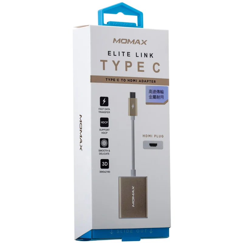 MOMAX DHC2 Тype C к HDMI конвертер 4 к HD качество HDMI кабель мини портативный сплав конвертер совместимый с HDMI1.4a протокол