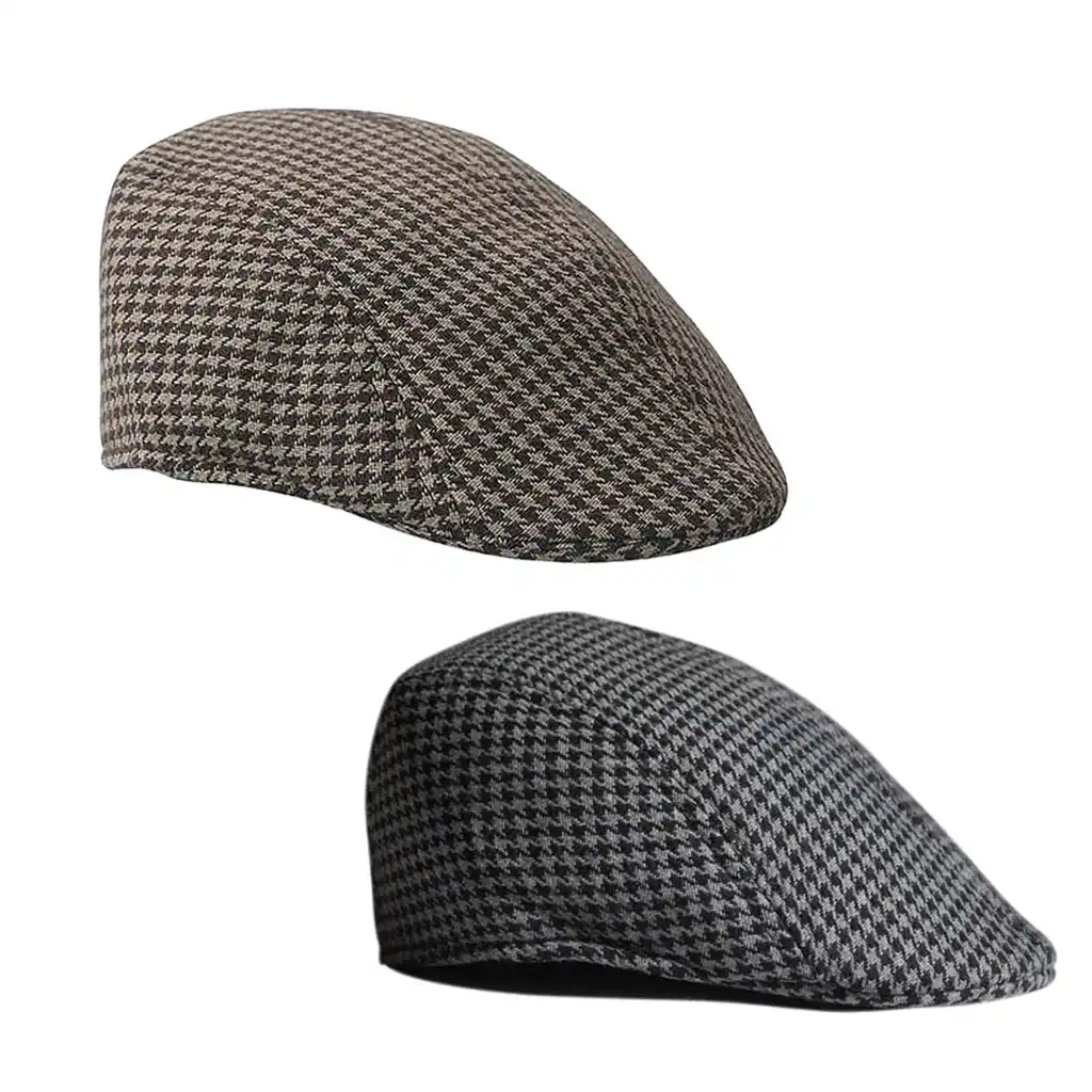 houndstooth cabbie hat