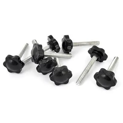 

8Pcs 25mm Dia Star Shaped Head M6x40mm Male Thread Clamping Screw Knob