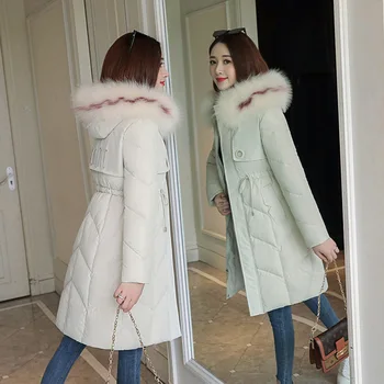 

2019Winter Cotton Parka Coat Women Hooded Warm Cotton-padded Coat New Female Down Cotton Jacket Coat Plus Size Womens CC29