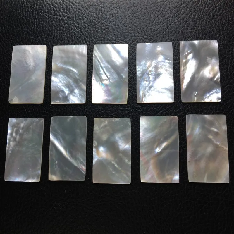 10PCS 30mm 20mm 1mm White Natural Mother Of Pearl Shell Slice DIY Musical Instrument Wood Inlay Carved Material
