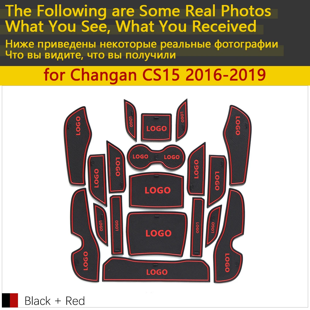 Противоскользящие резиновые чашки подушки двери паз коврик для Changan CS15~ 19 шт. аксессуары Автомобильные наклейки коврик для телефона