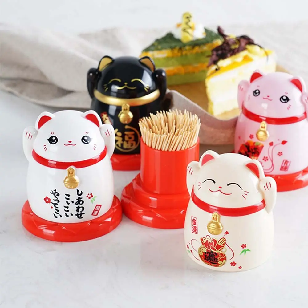 Household Toothpick Case Kitchen Accessories China Lucky Cat Toothpick