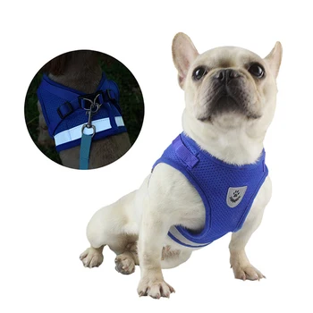 

Dog Harness with Leash Summer Pet Adjustable Reflective Vest Walking Lead for Puppy Polyester Mesh Harness for Small Medium Dog