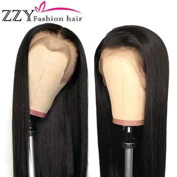 

ZZY Fashion Peruvian Straight Lace Front Human Hair Wigs 150% Density 13x4 Lace Front Wig non-remy Pre Plucked With Baby Hair