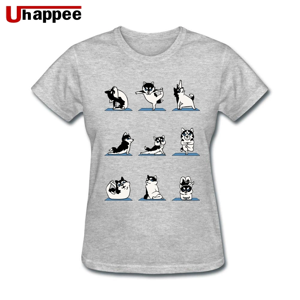 Забавная футболка с Хаски для влюбленных собак женская коротким рукавом 100%