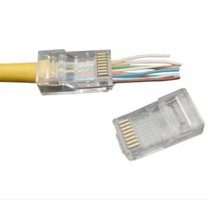 100 шт. RJ45 сетевой модульный разъем 8P8C CAT5e Кабельный разъем конец проходной через