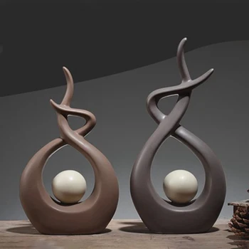 

Modern Minimalist Abstract Geometric Sculpture Ceramic Figurines Crafts Home Decoration Accessoreis Furnishing Ornaments Gift
