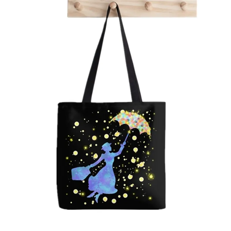 2021 Shopper magical mary poppins Painted Tote Bag women Harajuku shopper handbag girl Shoulder shopping bag Lady Canvas Bag