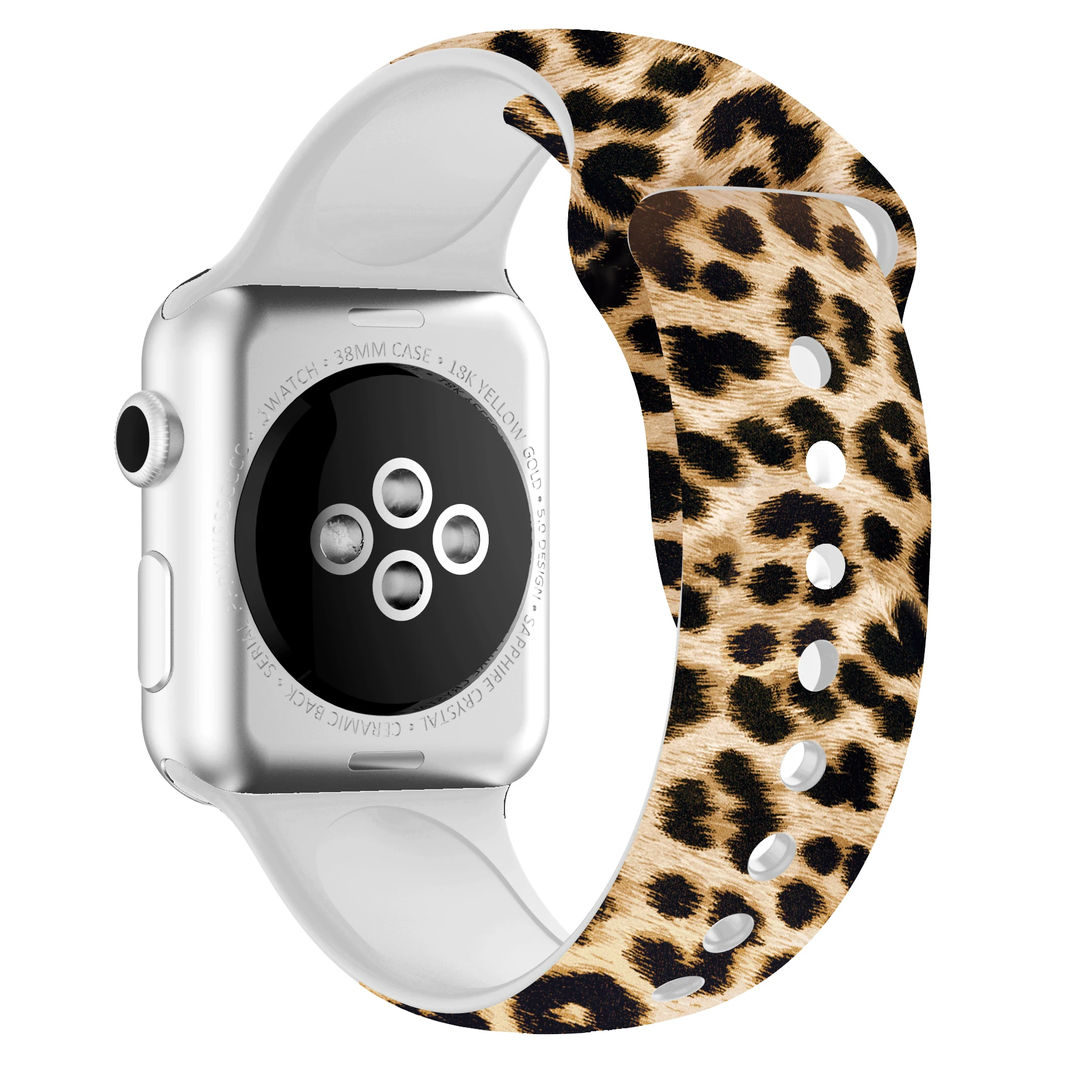 Цветной ремешок для Apple Watch 42 мм 38 мм мягкий силиконовый спортивный сменный ремешок для Apple Watch 5 серии 4 40 мм 44 мм - Цвет ремешка: Big-leopard