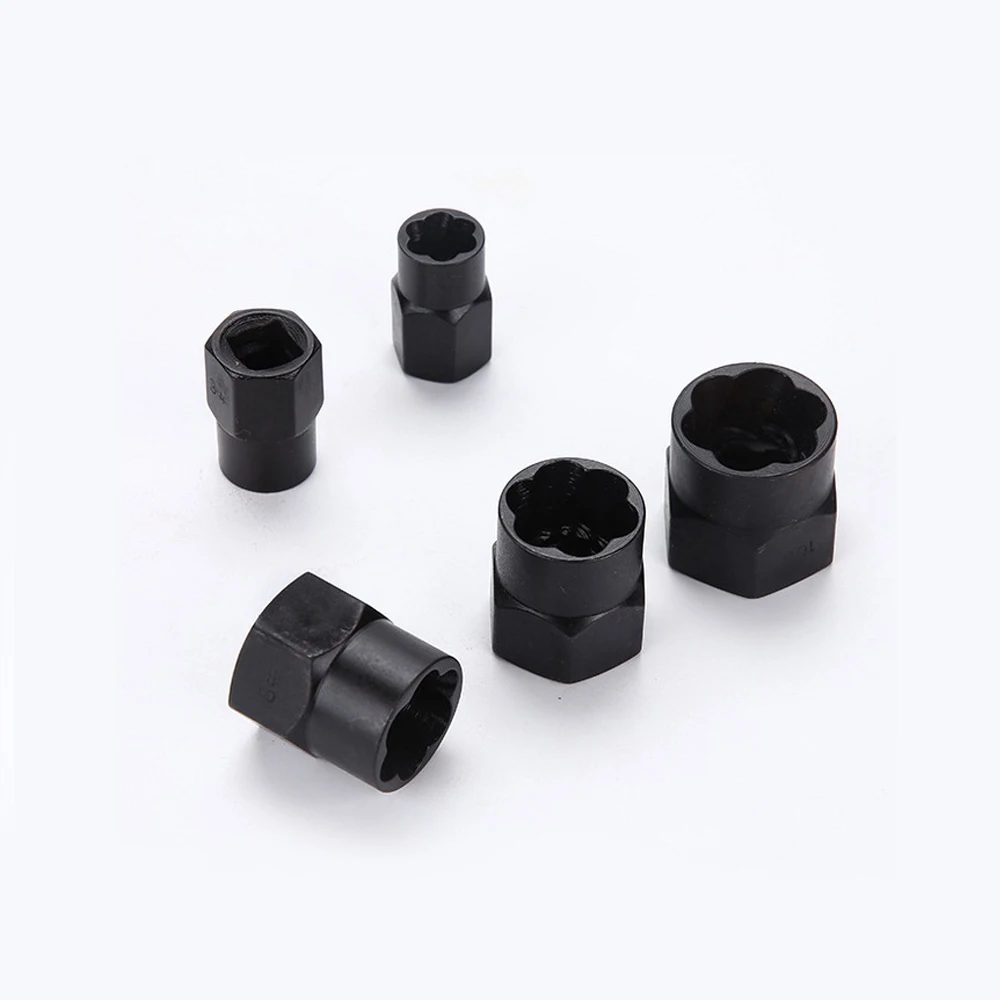 10PCS 9-19mm Nut and Bolt Extractor Damaged Nut and Screw Remover Removal Tool Black Thread Tool Kit with 2 Styles
