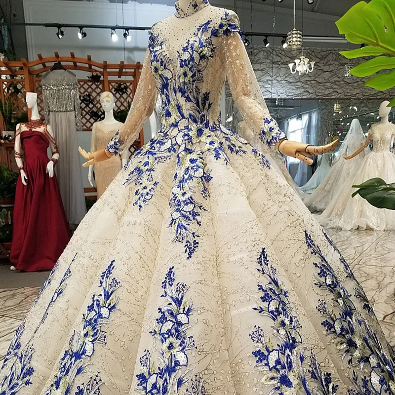 LS314474 роскошное цветное мусульманское платье для женщин особых случаев с высоким