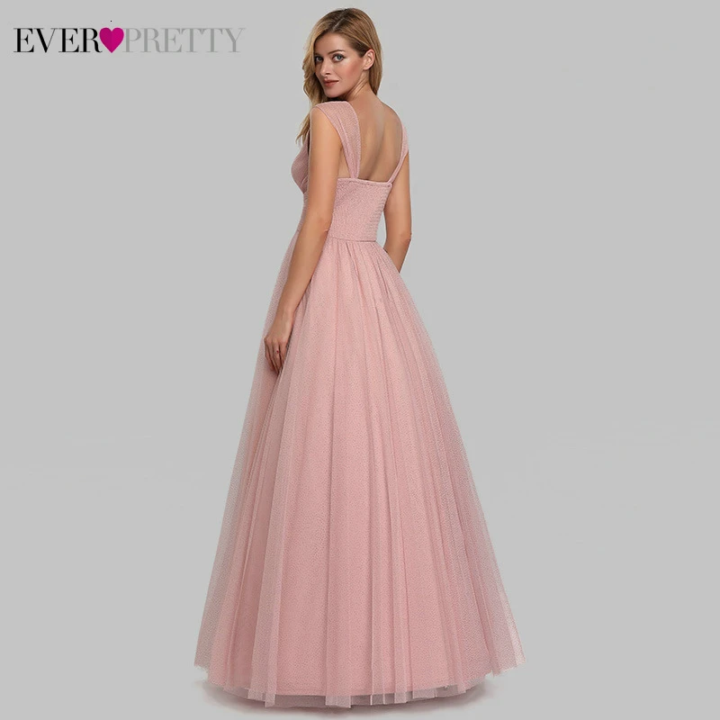Spakle Выпускные платья Длинные Ever Pretty A-Line с v-образным вырезом и рюшами Элегантные Дешевые тюлевые Вечерние Платья Vestidos Largos Fiesta