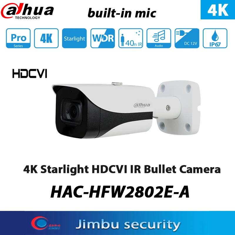 Dahua HAC-HFW2802EP-A Video camera Dahua 8MP 4K 2.8mm Starlight Audio 
