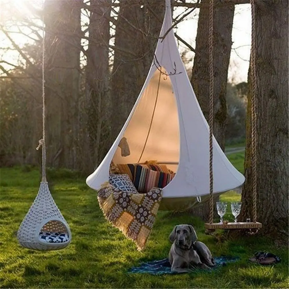 New Camping Hammock Canvas Bedroom Hanging Chair Adults Kids Indoor Portable Relaxation Thickened Outdoor Swing Travel Camping outdoor furniture dining set