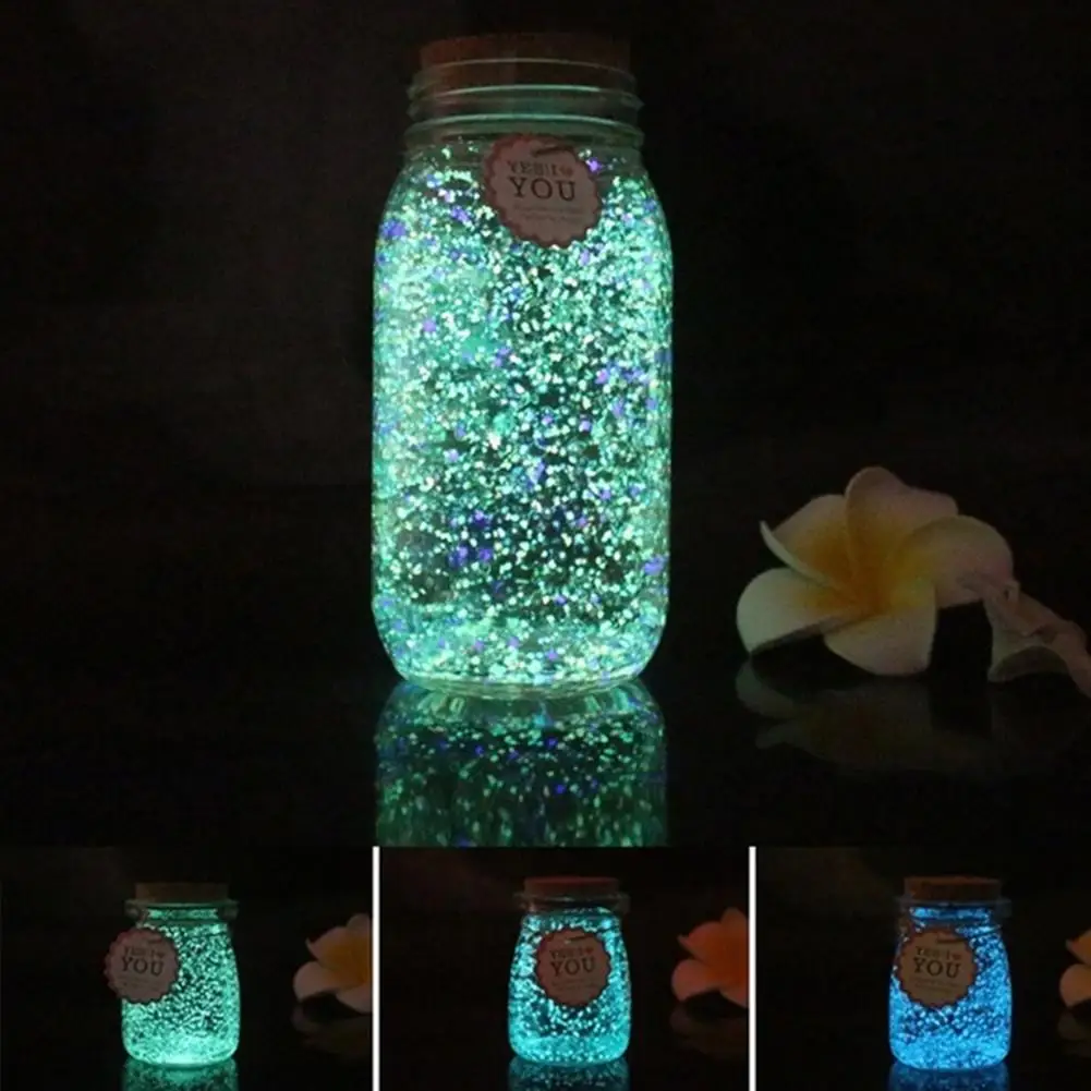 80 г DIY светящийся песок сияющий в темноте вечерние яркие краски звезда Желая бутылка флуоресцентные игрушки из частей декор реквизит
