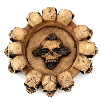 

Creative Skull Ashtray Cigarette Tray Container Resin Smoking Accessories Decor