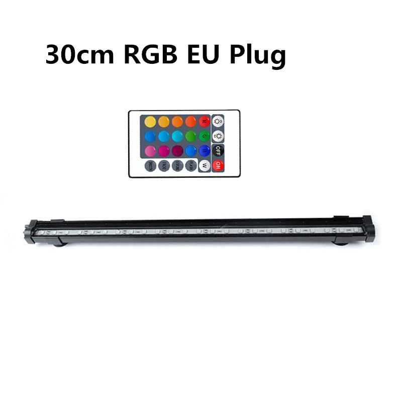 30cm RGB EU Plug Горячая аквариума светильник Водонепроницаемый светодиодный пузырьной бар светильник 23/30/45/52 см Декор Светильник ing подводная лампа Дистанционное Управление - Цвет: 30cm RGB EU Plug