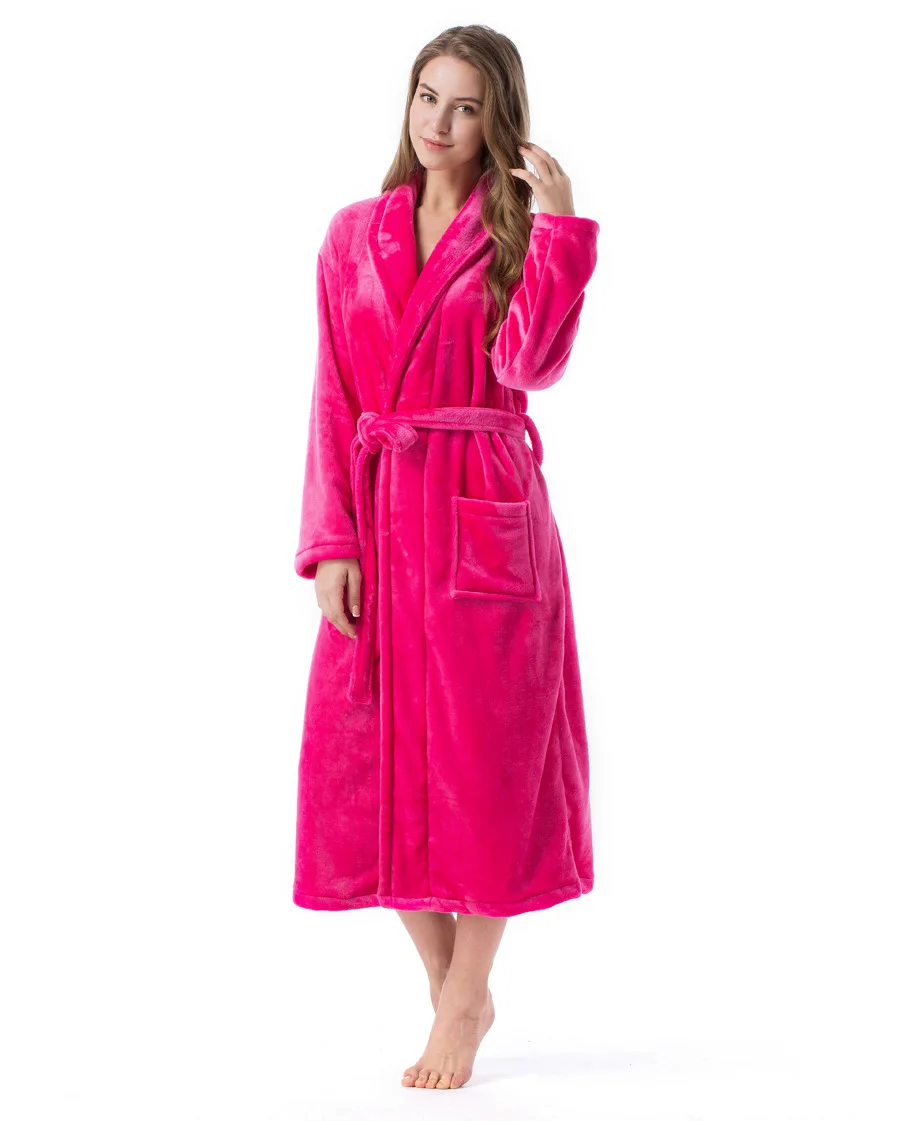 Ночной халат-Пижама, платье для мужчин и женщин, фланелевая ночнушка, пижама, халат, зима, горячая весна, специальная толстая, большие размеры