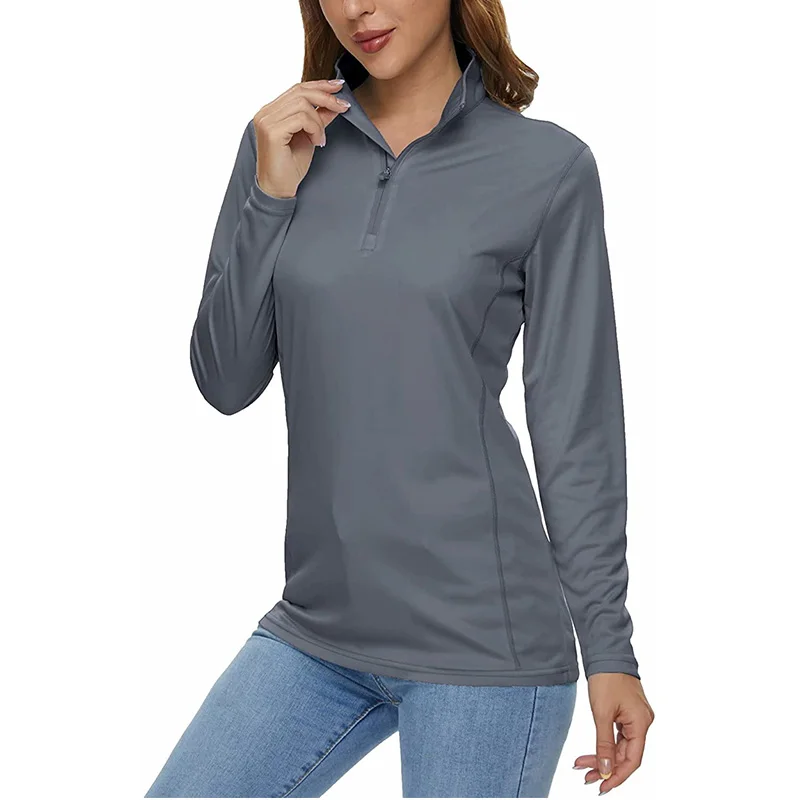 Women UPF 50+ Sun Protection Half Zip Quick Dry Shirt