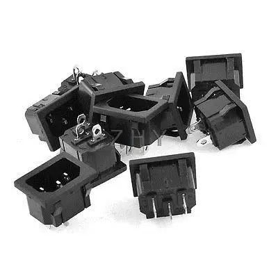 

10 PCS AC 250V 10A Clamping Type Mounted IEC 320 C14 Inlet Power Socket