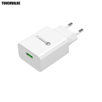 

10pcs/lot EU Plug USB Charger 18W Quick Charge 3.0 5V 3A 9V 2A 12V 1.5A 100-240V Travel Fast Charger CE Certification