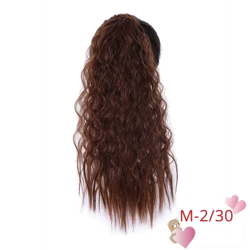 MEIFAN, длинные афро кудрявые конский хвост, шиньон на липучке, накладные волосы, синтетические накладные волосы - Цвет: 2-30