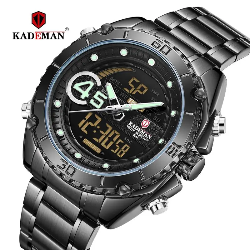Kademan 2020 новые спортивные часы Presonal двойной дисплей и многофункциональные мужские