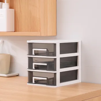 

DIY Drawer Desk Storage Box Plastic Multi-layer Document Sundries Holder Makeup Box Mini Jewelry Cabinet Organizer Containers