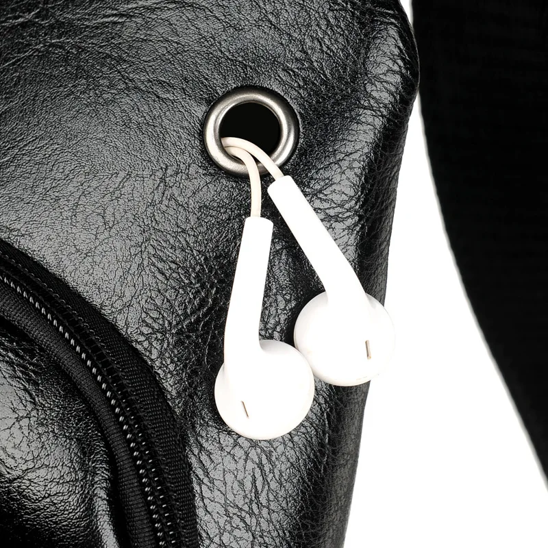 

2019 Chest Bag Men's Casual Shoulder Bag Multifunction Leather Bag Chest Small Backpack Popular Brand Men Bag Shoulder Bag Men's