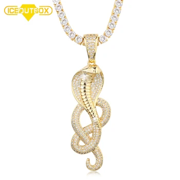 

New Fashion Snake Cobra Pendants Necklace For Men's Hip Hop Trendy Jewelry With Bling Iced Out Rhinestone Crystal Necklaces