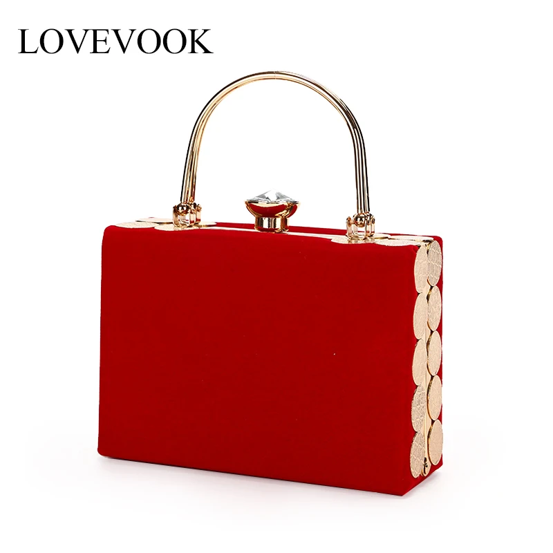 

LOVEVOOK women evening clutch luxury handbag women bags design box evening bag with top-handle purse and clutch elegant velvet