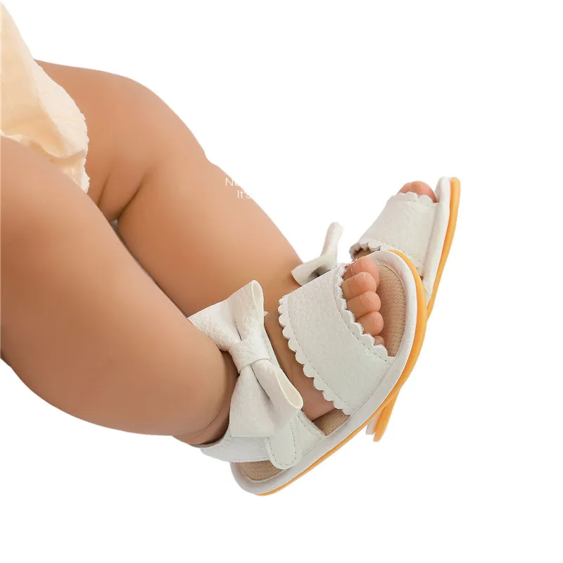 Fashion Newborn Infant Baby Girls Princess Shoes Bowknot Toddler Kids Girls Summer Casual Sandals PU Non-slip Shoes 0-18M