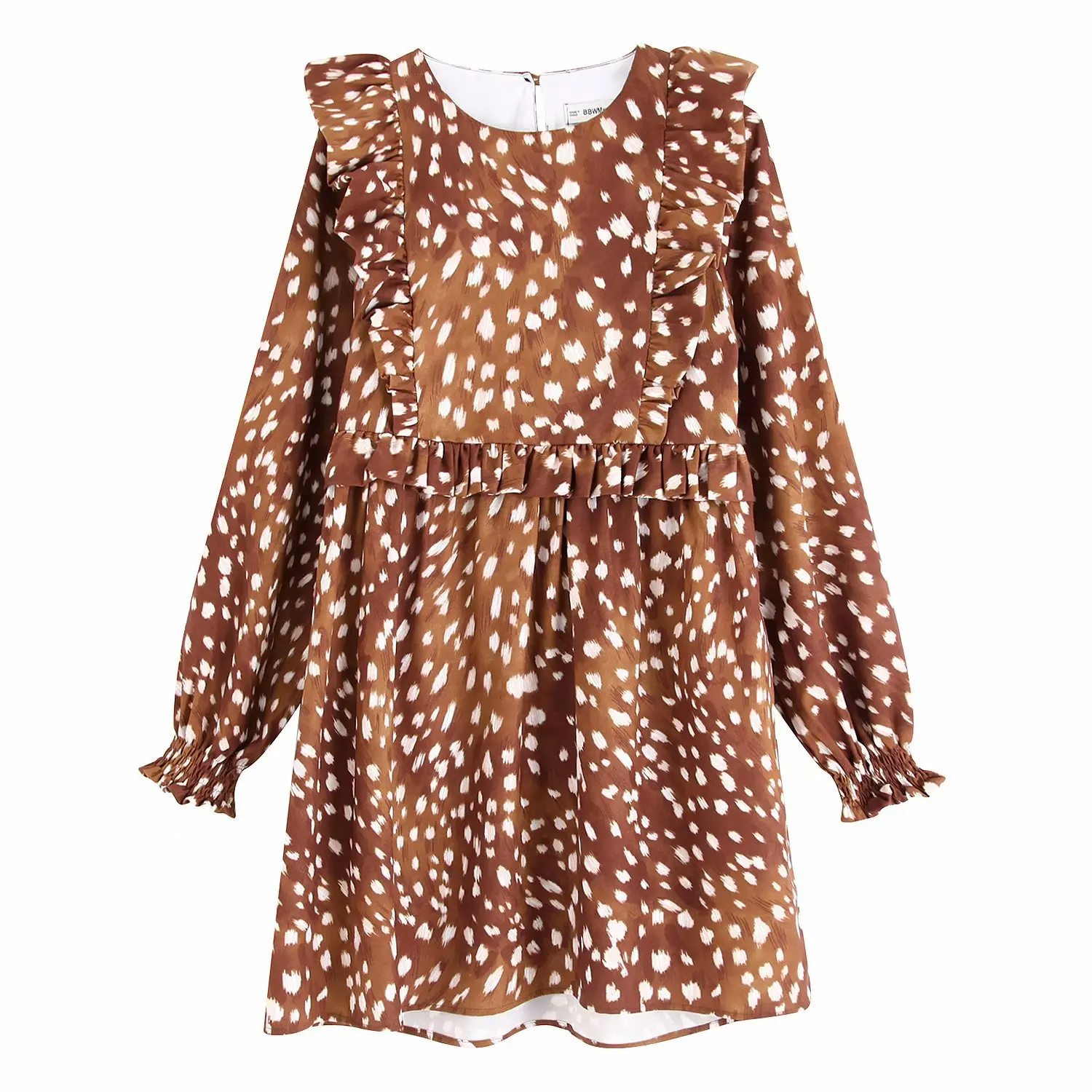 Fashion women Bb48-9738 European and American fashion printed layering dress