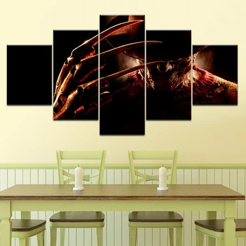 

5 Piece Canvas Art Print Horror Movie Poster Paintings For Living Room Wall Decor