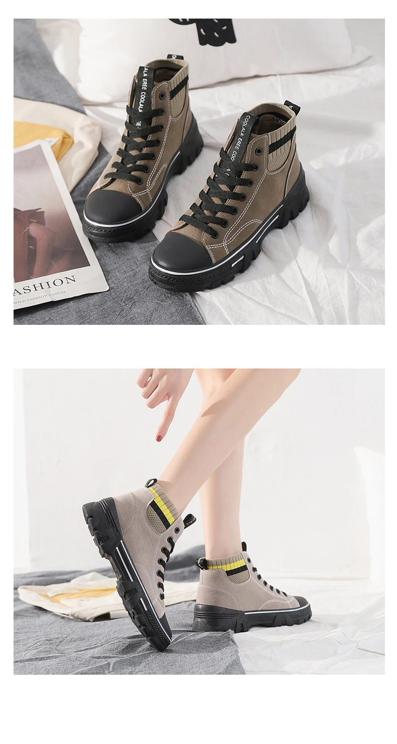 Winter Casual Warm Shoes New Retro Plush High-Top Women's Canvas Sneakers Comfortable Flat Trendy Flock Mixed Colors Shoes Women