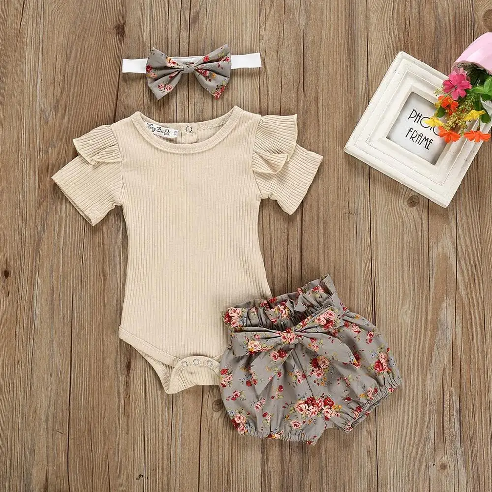 Pants Diadema Conjuntos de Tela Ropa para beb/és,Manga Larga de la ni/ña del beb/é reci/én Nacido Estampado Floral Tops