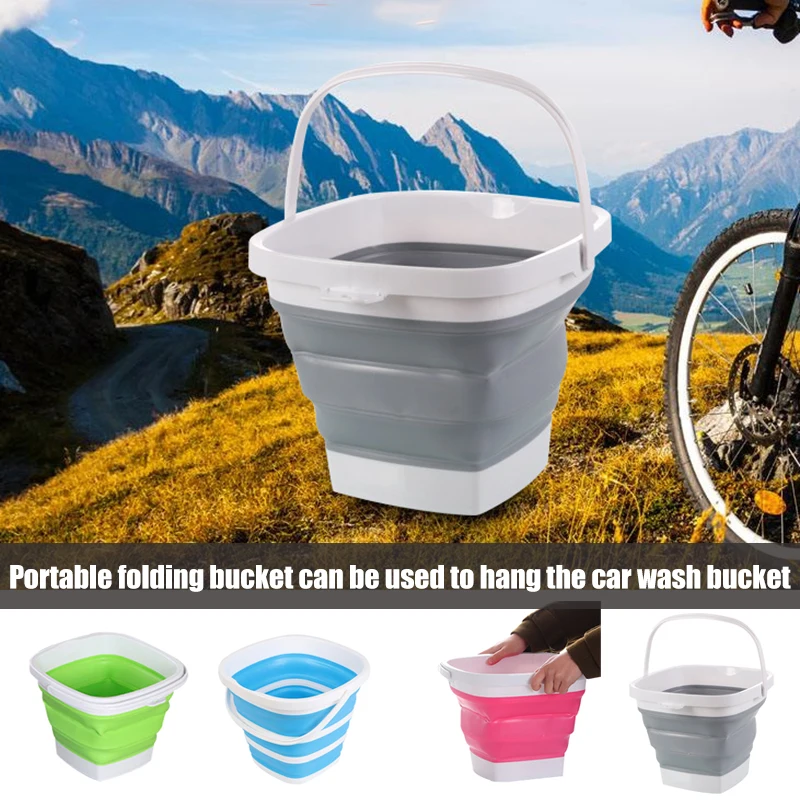 

Hot Collapsible Plastic Bucket Foldable Square Tub Portable Fishing Water Pail Outdoor FQ-ing