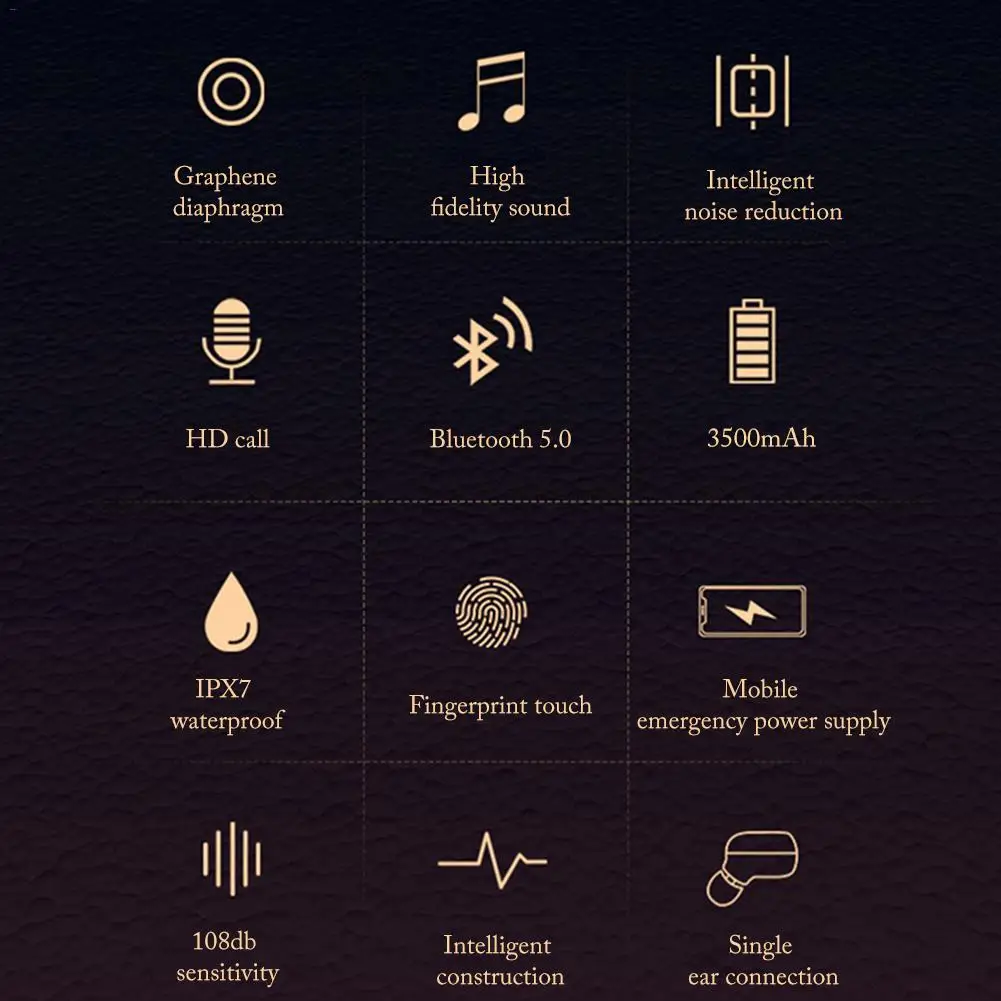Беспроводные наушники Bluetooth V5.0 F9 TWS, беспроводные Bluetooth наушники, светодиодный дисплей, 2000 мАч, внешний аккумулятор, гарнитура с микрофоном