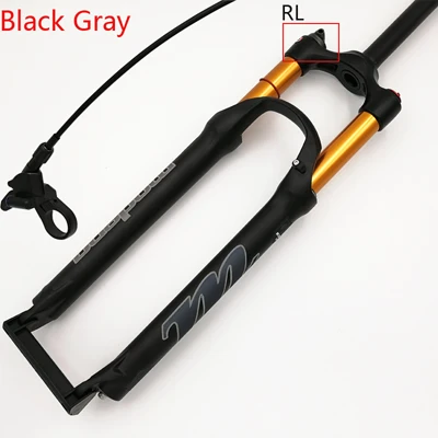 26Black Gray RL Передняя вилка для горных велосипедов 26 дюймов 27,5 дюйма 29 дюймов Золотая Труба дорожная подвесная вилка амортизация воздуха передняя вилка пульт дистанционного управления и m - Цвет: 26Black Gray RL