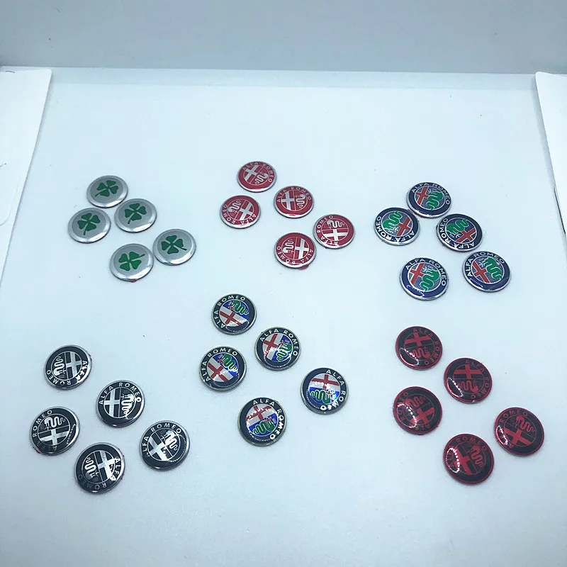 5pcs 14mm High Quality Alfa Romeo Color Aluminum Metal Stickers Car Key Logo Emblem Badge Decals 3D Styling Auto Accessories | Автомобили