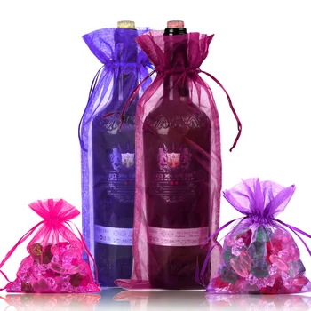 

Simplicity Pumping Drawstring Organza Drawstring Bag Gift Bag Home Debris Solid Color Storage Gauze Bag 15*20