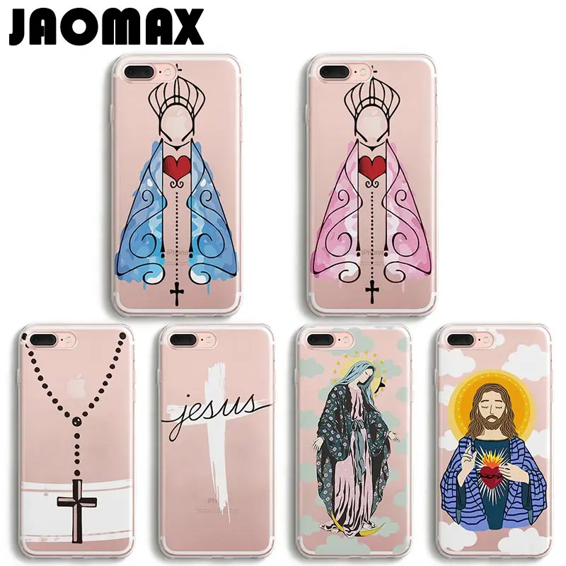 Jaomax Couple Amen Cruz Amor Jesus Phone Case for iPhone 11 pro max 7 Plus Xs 6S 5 SE Transparent Silicone Protective Cover | Мобильные